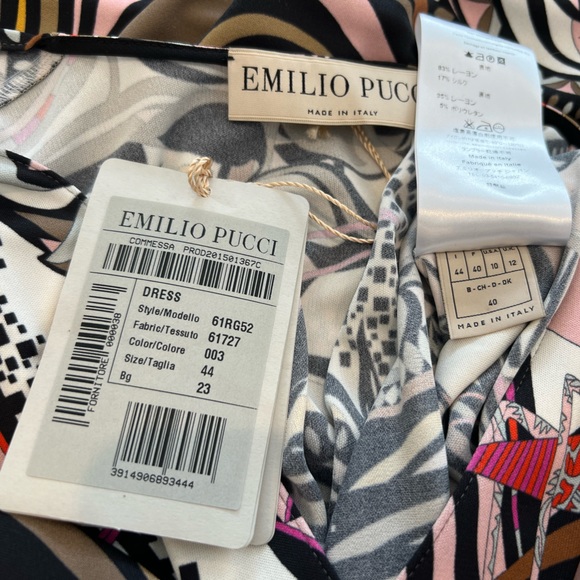 EMILIO PUCCI BROWN PINK GRASSHOPPER DRESS MODEL 61RG52 SIZE IT 44 / US 10 NWTS! - Picture 16 of 16